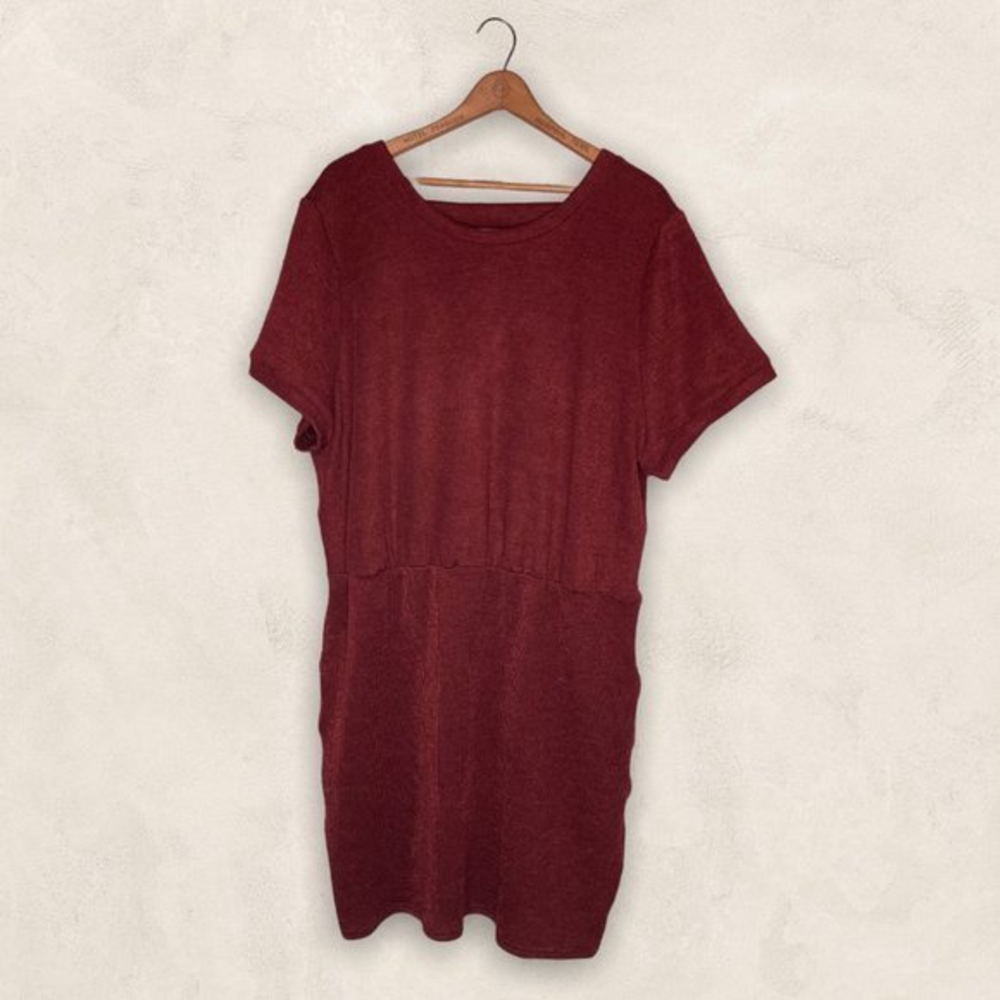 New Altar'd State 1X A Beautiful Soul Arula Red Knit V-Back Sweater Dress Plus A